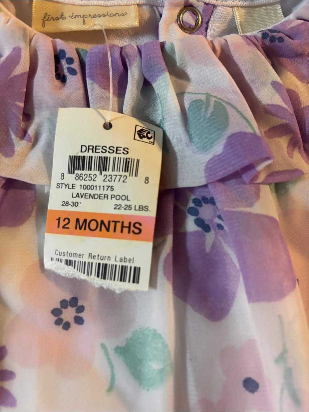 First Impressions Lavender and Mint Floral Diaper Cover
